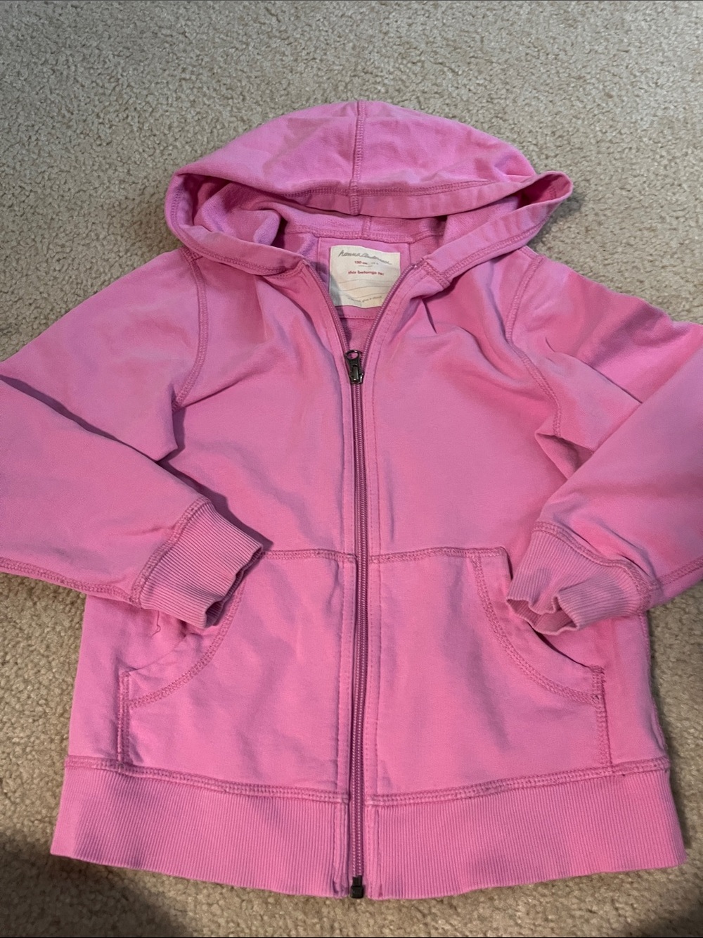 Hanna Andersson Pink Hooded Zip Sweatshirt